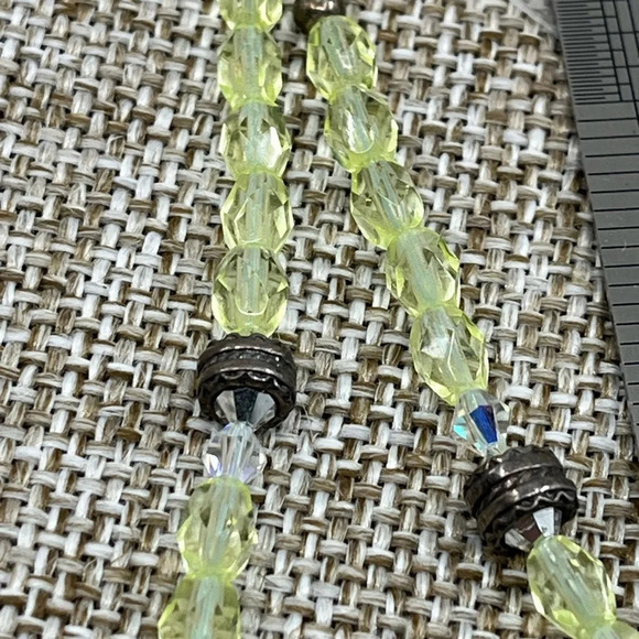 Vintage Handmade Silver Sun Pendant Necklace with Green Faceted Crystals - Picture 14 of 16